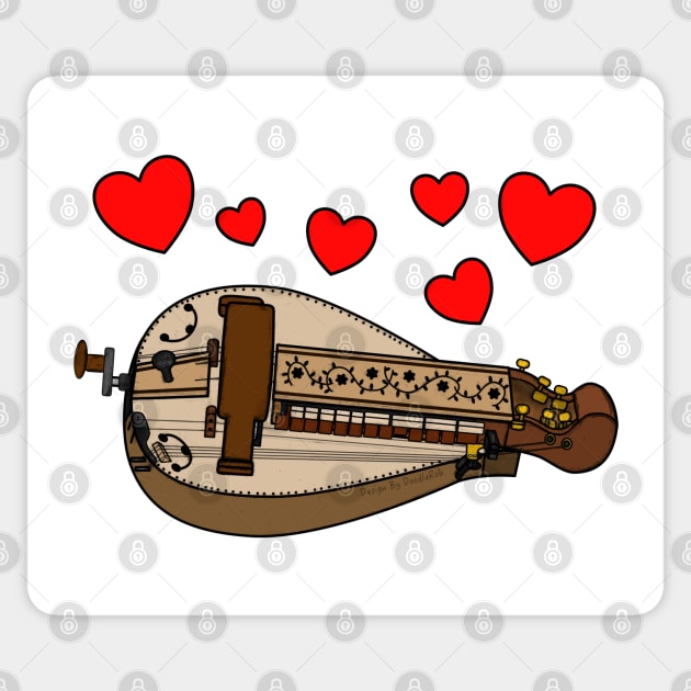 Valentines Hurdy Gurdy Gurdyist Wedding Musician Sticker by doodlerob